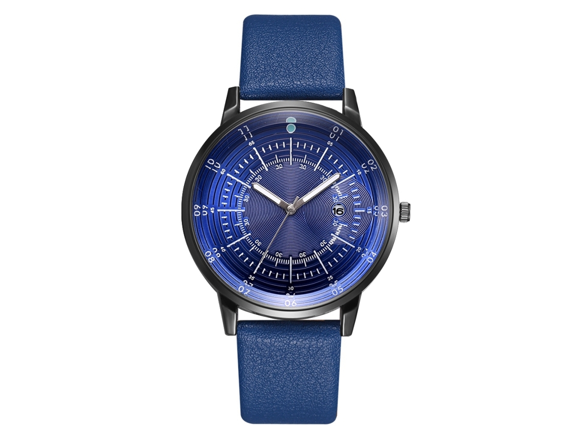 Reloj De Pulsera De Cuarzo Para Hombre Con Correa De Piel Sintética Y Calendario, Estilo Elegante Y Profesional.