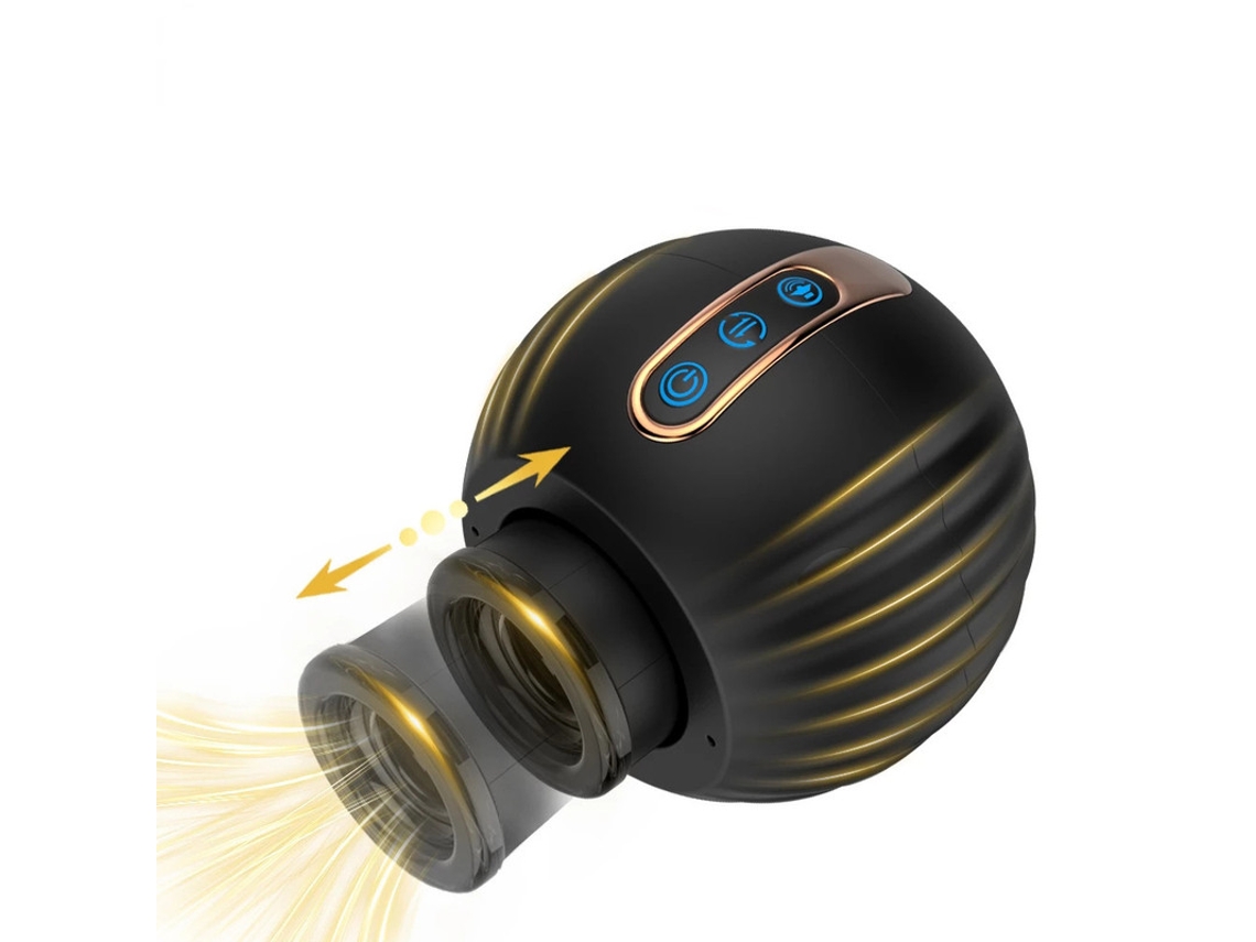 Masturbador giratorio telescópico completamente automático para hombres (negro) YIZHOOD
