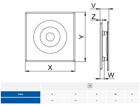 Ventilador extractor ORION con temporizador de 100 mm Crudo ABS Panel frontal Ventilación de pared y techo AWENTA