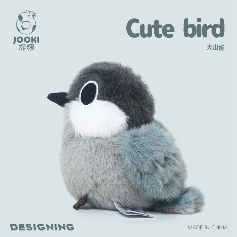 (carboncillo Común, 11 Cm) Mini Peluche Realista De Pájaro