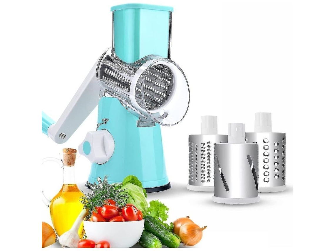 Cortador De Verduras Fitnate Con 2 Cuchillas Giratorias De Acero Inoxidable, Manual Y Portátil.