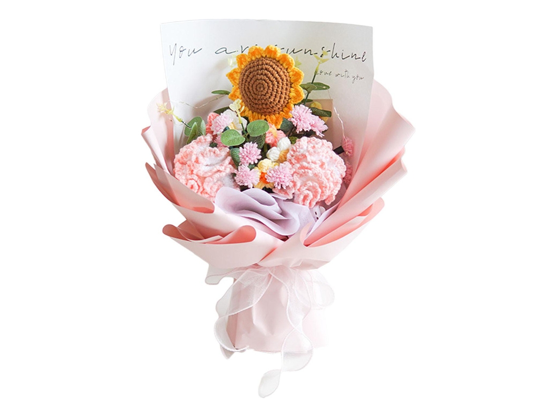 Ramo de flores de crochet para el Día de la Madre, Centros de mesa lowmoose