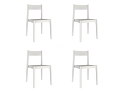 GARBAR DANNA Set 4 Silla Interior Exterior Blanco