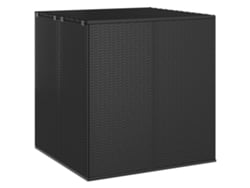 Caja de cojín de jardín 100x97,5x104 cm Mimbre PE Negro Dkd Decoración del hogar