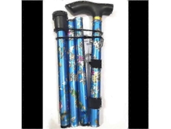 Bastón deslizante de aluminio con diseño floral para senderismo, acampada y como ayuda protectora para la movilidad.