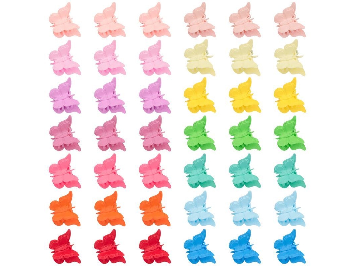 50 Pinzas Para Cabelo Mariposa Pastel Mini Bonitas Acessórios Para Mulheres E Meninas Com Caixa Cores Aleatórias