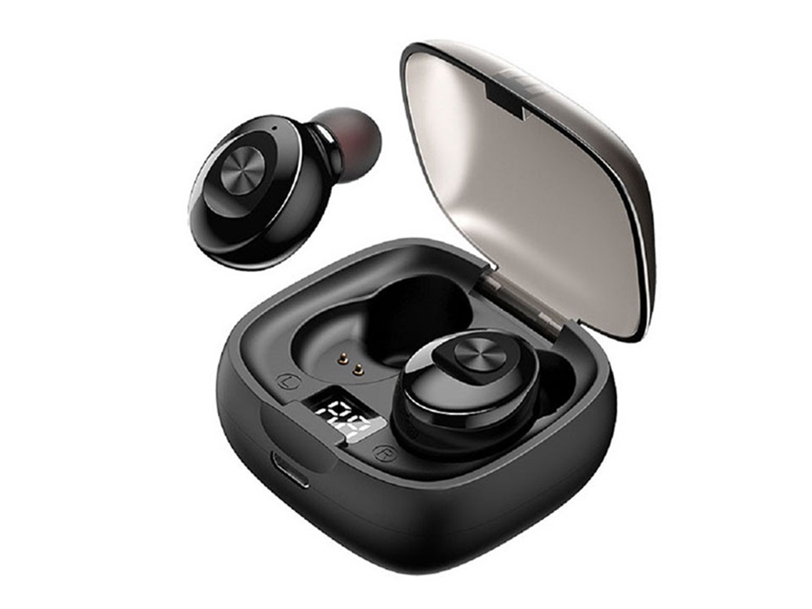 Auriculares Bluetooth Con Reducción De Ruido, Pantalla Digital, Deportivos, Mini Inalámbricos Led 5.0 Negro