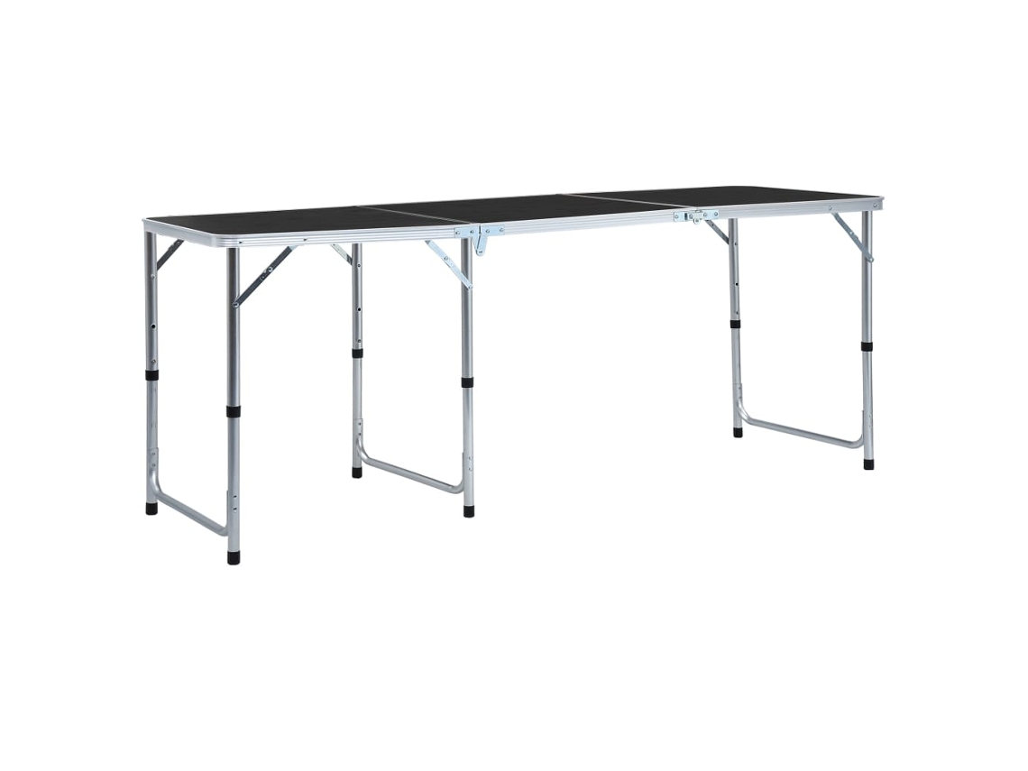 Mesa de camping plegable VIDAXL Gris Aluminio ( 180x60 cm )