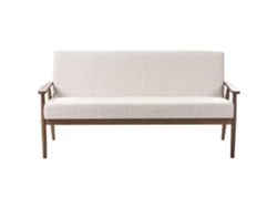 Sofá Beliani Esrum de tela color crema de 3 plazas, 151 x 72 x 79 cm
