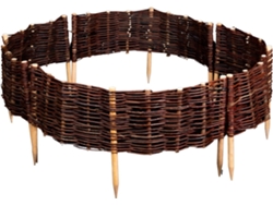Paquete De 4 Redondo Borduras Para Jardin 45x20 Cm - Hecha A Mano - Para Parterres, Huertos, Camas - Vallas Para Jardin - Exterior Ribetes De Mimbre
