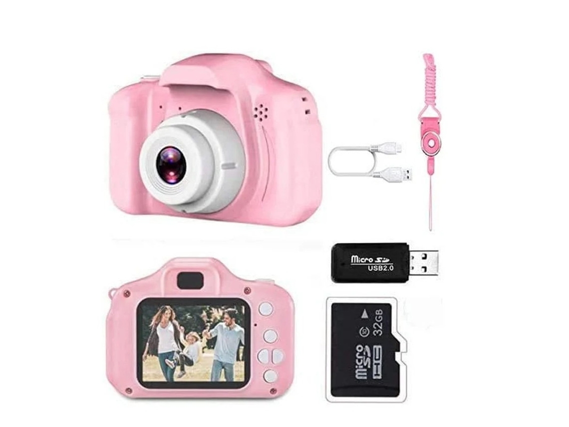 Cámara digital para bebés, mini videocámara 1080p con tarjeta SD de 32 GB, ideal para regalos de cumpleaños y Navidad, color rosa