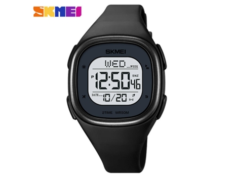 Reloj electrónico para deportes al aire libre Reloj luminoso impermeable Reloj digital LED unisex-Máquina blanca y negra LUUCOZK