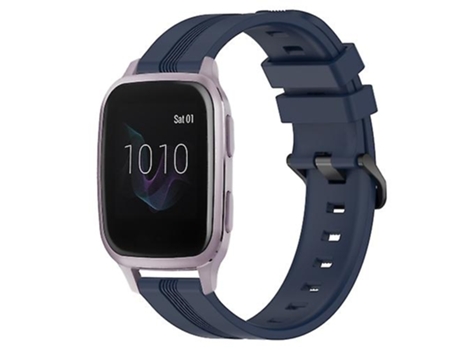 Correa De Reloj Inteligente Para Garmin Venu Sq, Banda De Reloj De Rayas Cóncavas De Silicona Azul Marino De 20Mm VENISYMLIS