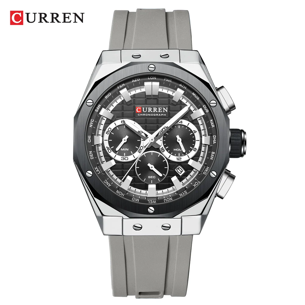 Reloj Cronógrafo Luminoso Para Hombre Con Correa De Silicona.