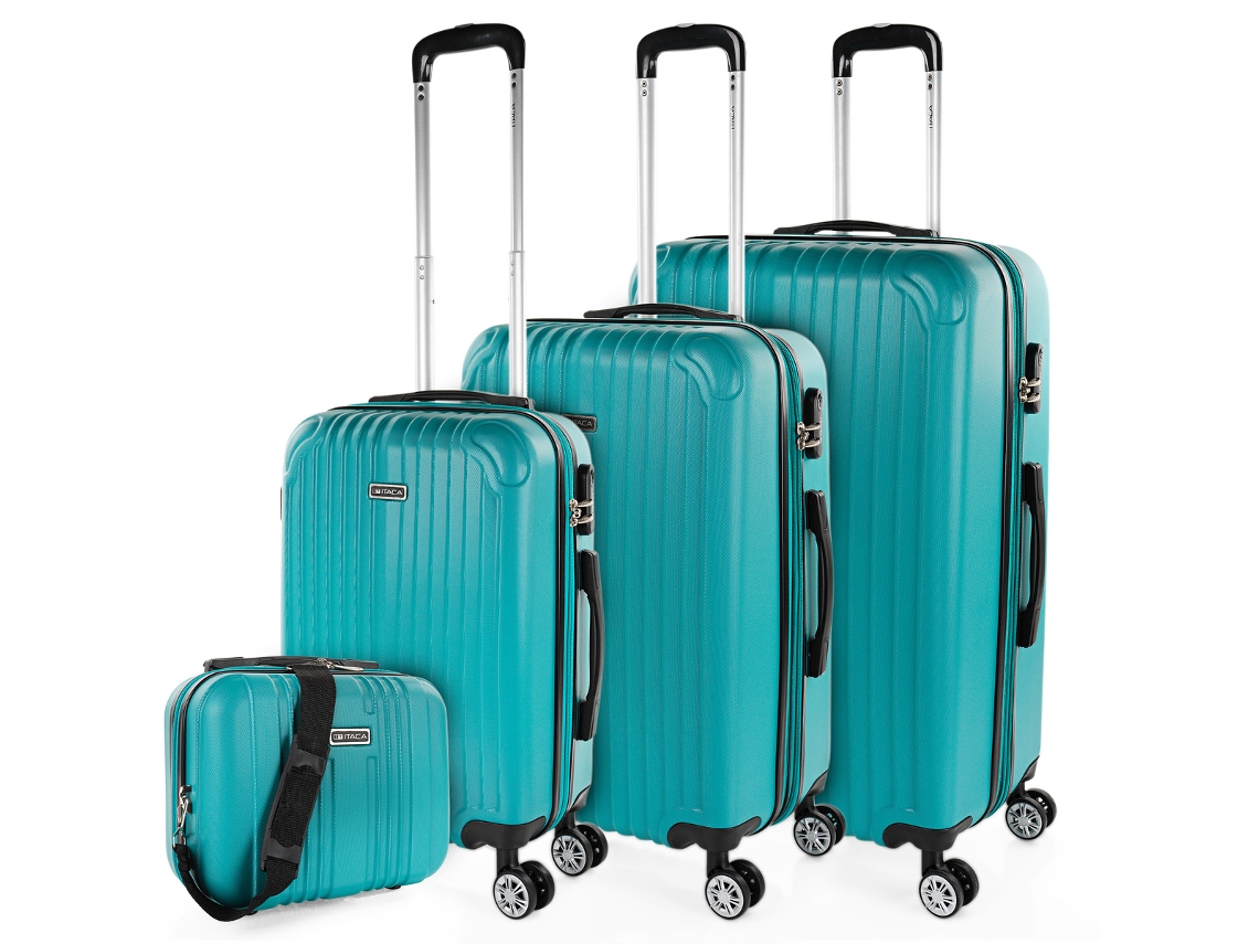 Juego De Maletas Rígidas Abs ITACA Sevron verde menta (49X76x30 Cm - 68L)