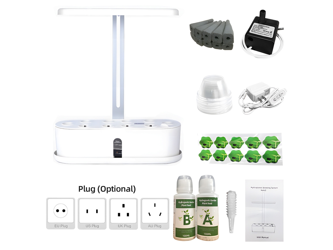 Sistema De Cultivo Hidropónico De Interior Con Luz Led De Espectro Completo, 2,5 L, 10 Recipientes, Temporizador Automático.