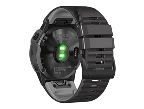 Correa de Silicona bicolor ajustable para Garmin Descent G1/Instinct 2 - negro/gris