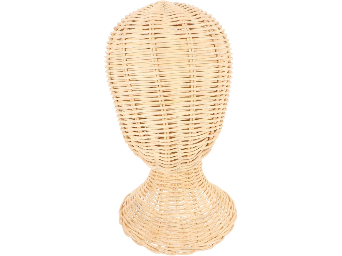 Soporte Exhibición Sombreros Ratán Natural Cabeza Maniquí Estable Versátil Cascos Pelucas Hogar Tienda Base