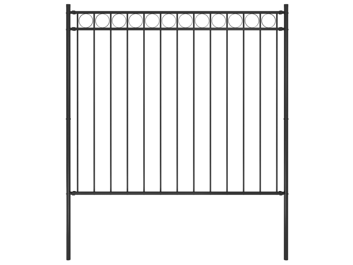 Valla de jardín de acero negro de 1,7 x 1,5 m, DKD HOME DECOR