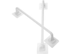 Toallero de pared de plástico de 2 piezas, sin taladros, accesorio de baño, blanco Slowmoose