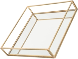 Bandeja Decorativa Latón Cristal Estilo Sencillo Elegante Organizar Perfumes Joyas Cómoda Tocador