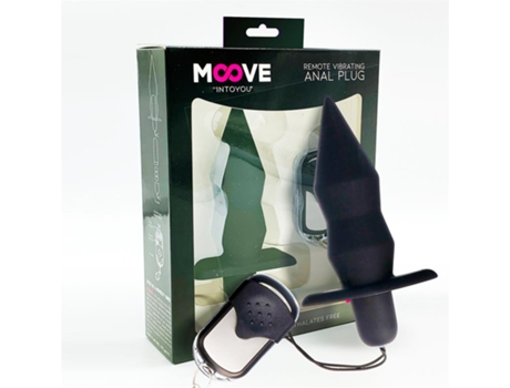 Plug Anal Con Vibración Y Control Remoto Negro MOOVE