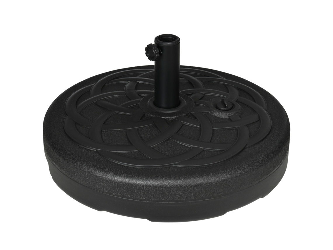 Base para sombrilla con peso, rellenar con arena/agua, Ø56x30,5cm, Negra