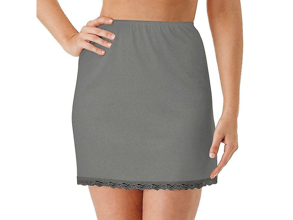 2026-falda Petticoat Media Cintura Elástica Antiadherente De Encaje Para Mujer Talla Única Blanco