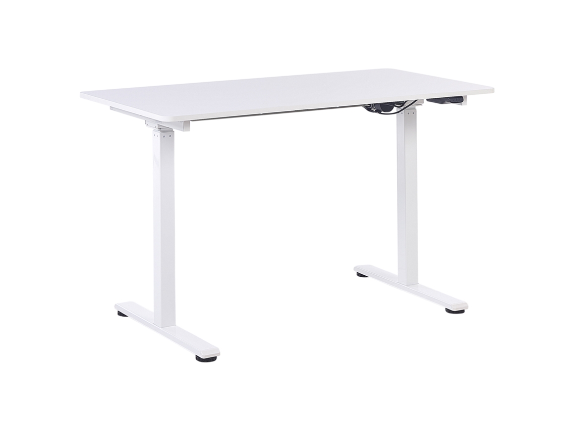 Escritorio ajustable BELIANI Grifton de Tablero de fibra Blanco 120x60x122