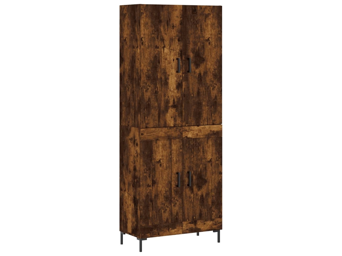Aparador Alto Madera Contrachapada Roble Ahumado 69.5X34X180 cm VIDAXL