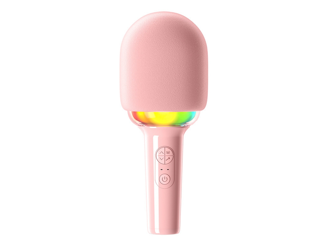 Micrófono inalámbrico Bluetooth Zruxe L8 para niños, karaoke, canto, micrófono y altavoz, color rosa