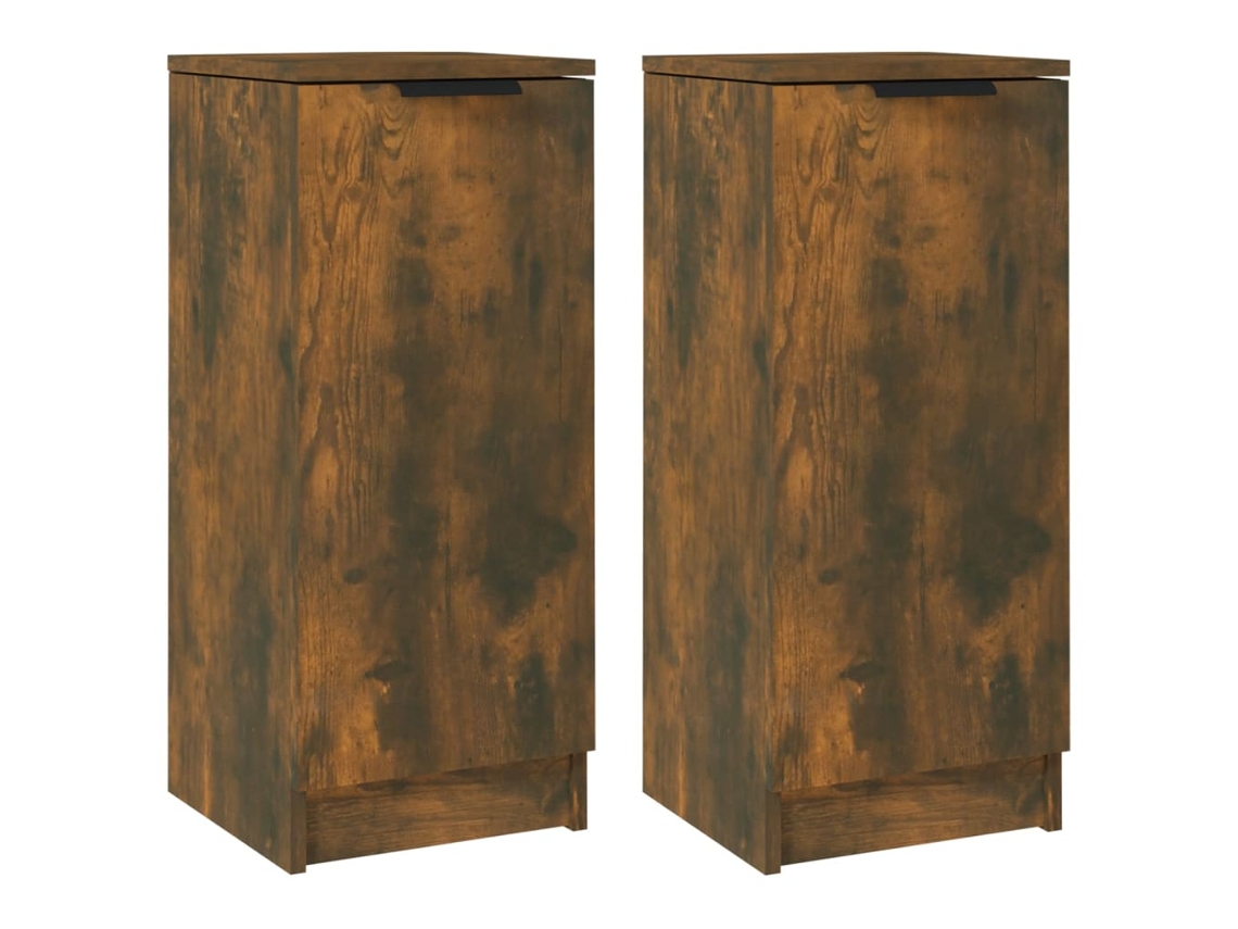 Aparador de 2 piezas, madera procesada de roble ahumado, MAISON EXCLUSIVE, 30x30x70 cm