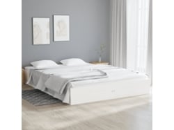 Estructura De Cama Sin Colchón Madera Maciza Blanco 120x190 Cm