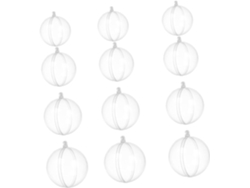 12 Adornos Navideños Huecos Transparentes De 5-8 Cm, Para Colgar En El Árbol