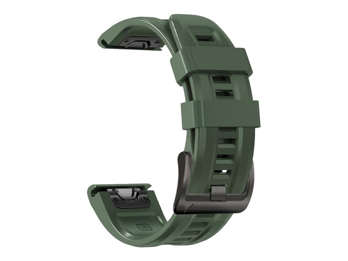 Bracelete Para Garmin (22mm) - Silicone Esportivo - Cor Sólida - Fivela De Aço Preta Verde-exército