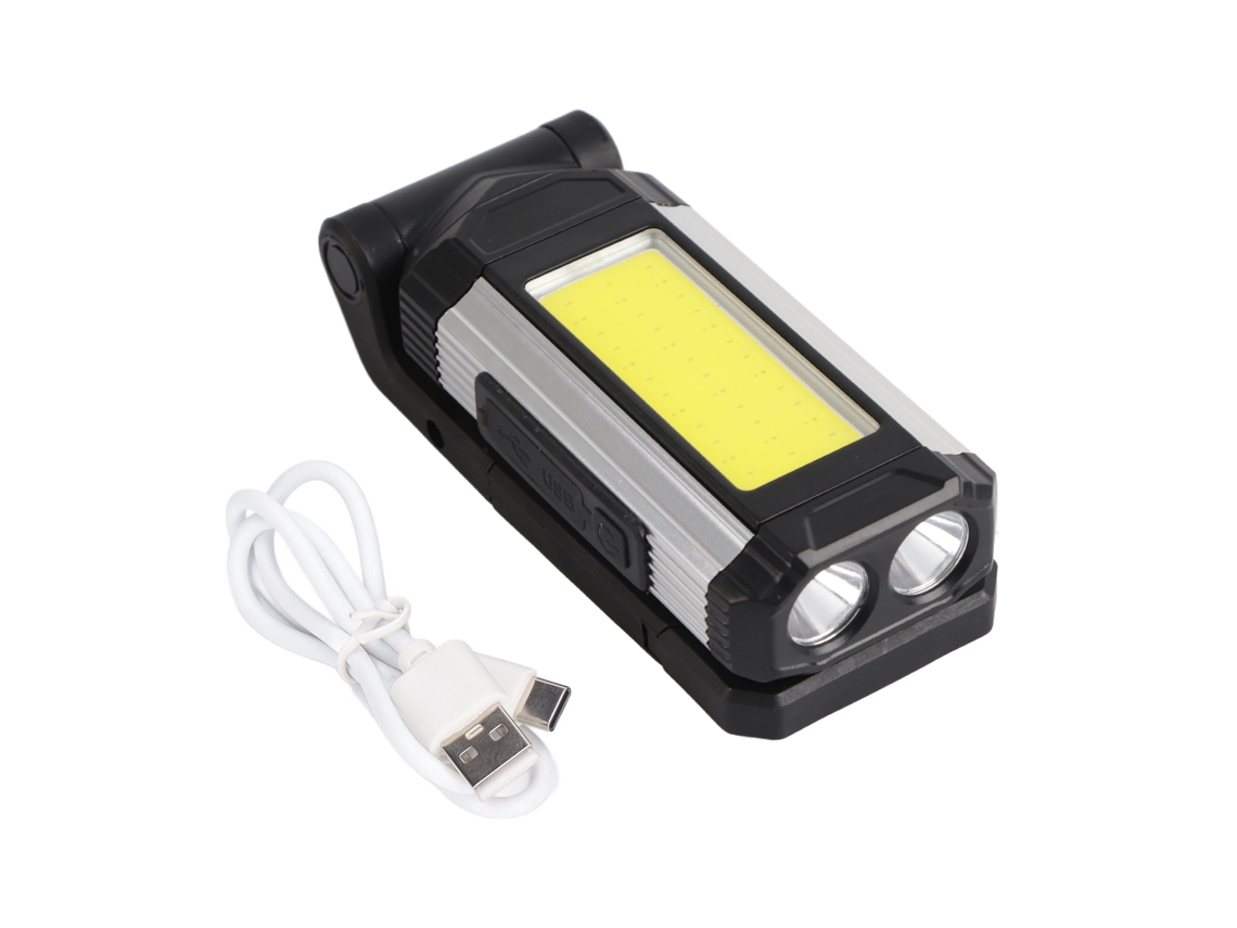 Linterna De Trabajo Led Cob Magnética Recargable Por Usb Con 7 Modos Y Luz De Inundación.