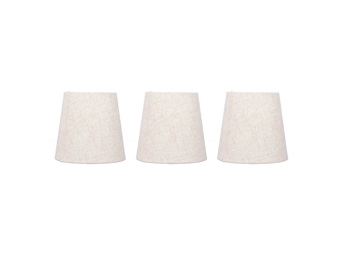 Juego de 3 pantallas de lámpara de lino, 15 x 14 x 11 cm, estilo moderno, para lámparas de araña, velas y apliques de pared. CHABERLU