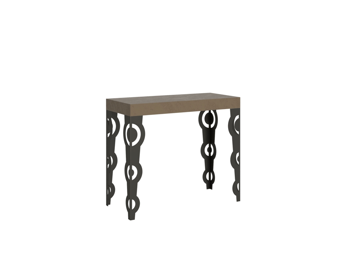 Mesa consola extensible Karamay Premium gris paloma 90x40/300 cm Itamoby