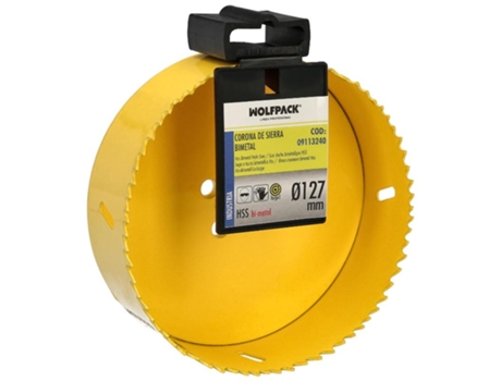 Corona Sierra Bimetal Ø 127 mm Templado Termico. Base Reforzada. Corona Madera. Broca Agujeros Madera. Acero. Hierro. Plasticos WOLFPACK LINEA PROF...
