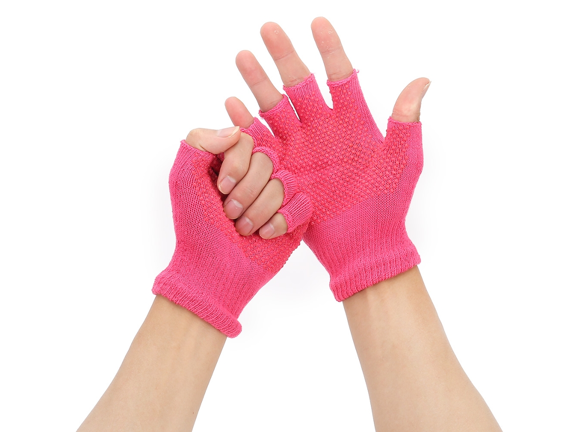 2026-1 Par Mujer Guantes Deportivos De Media Falange Transpirables Para Gimnasio Yoga Fitness(rosa)