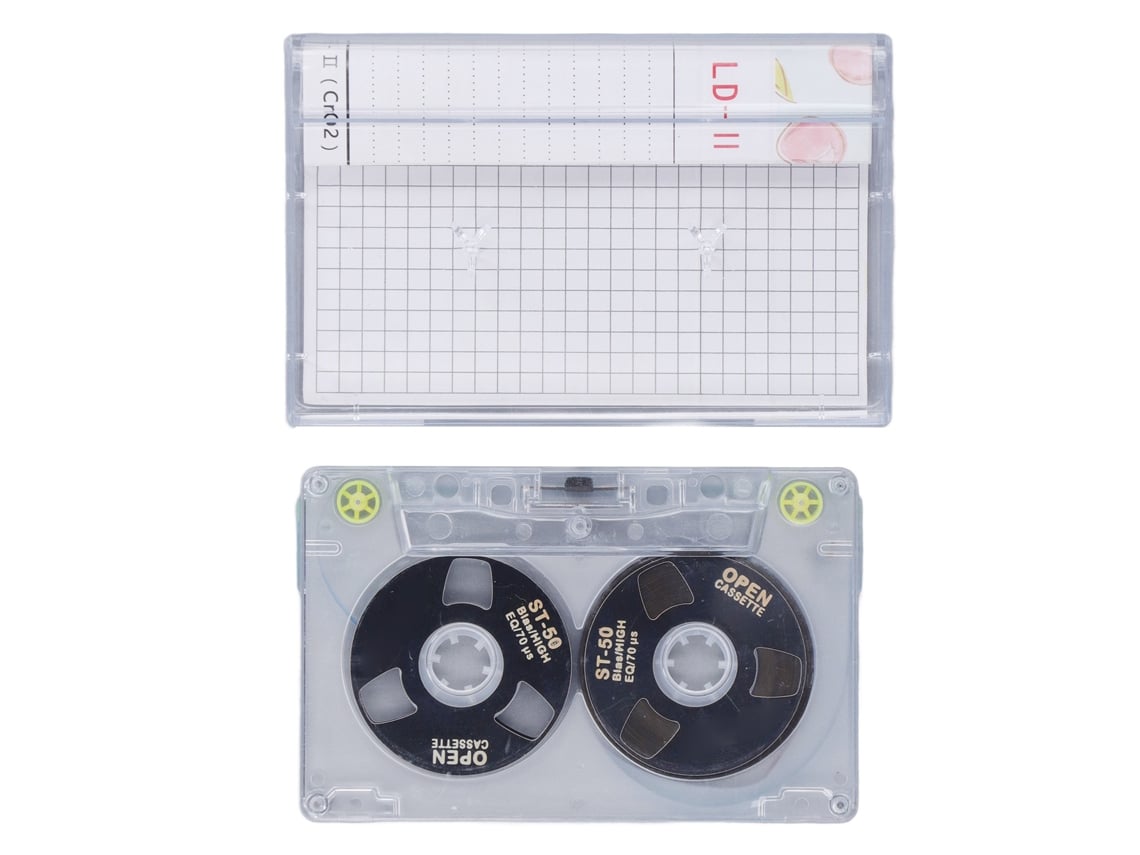 Fitas cassete Mali brancas de 46min, para gravação de música, baixo ruído, alta saída, diy, reel to reel, preto