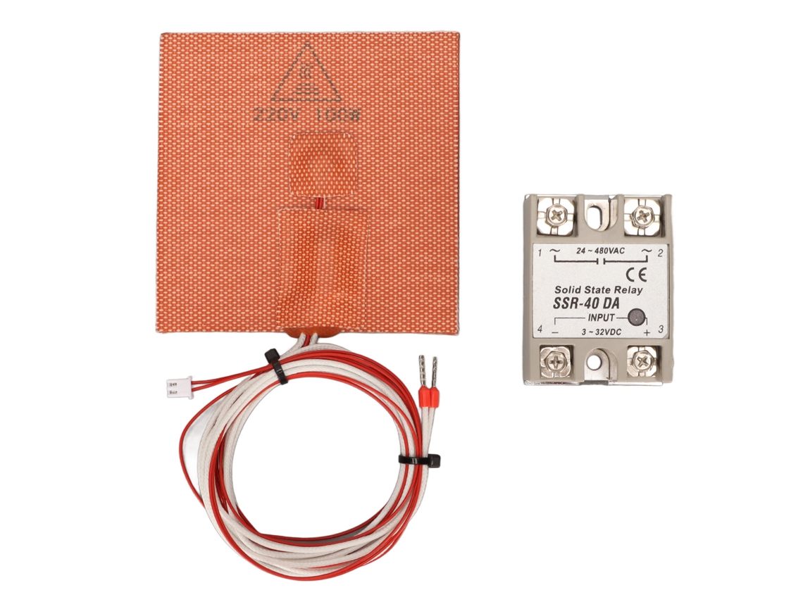 Alfombrilla calefactora de silicona para cama de impresora 3D con calefacción y aislamiento 100*100mm 220v 100w Importada Compatible con Voron V0.1 V0