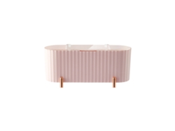 Organizador De Mesa De Maquiagem Luxuoso Com Tampinha E Múltiplas Divisórias Para Armazenar Pinceis Lipstick Perfumes Rosa