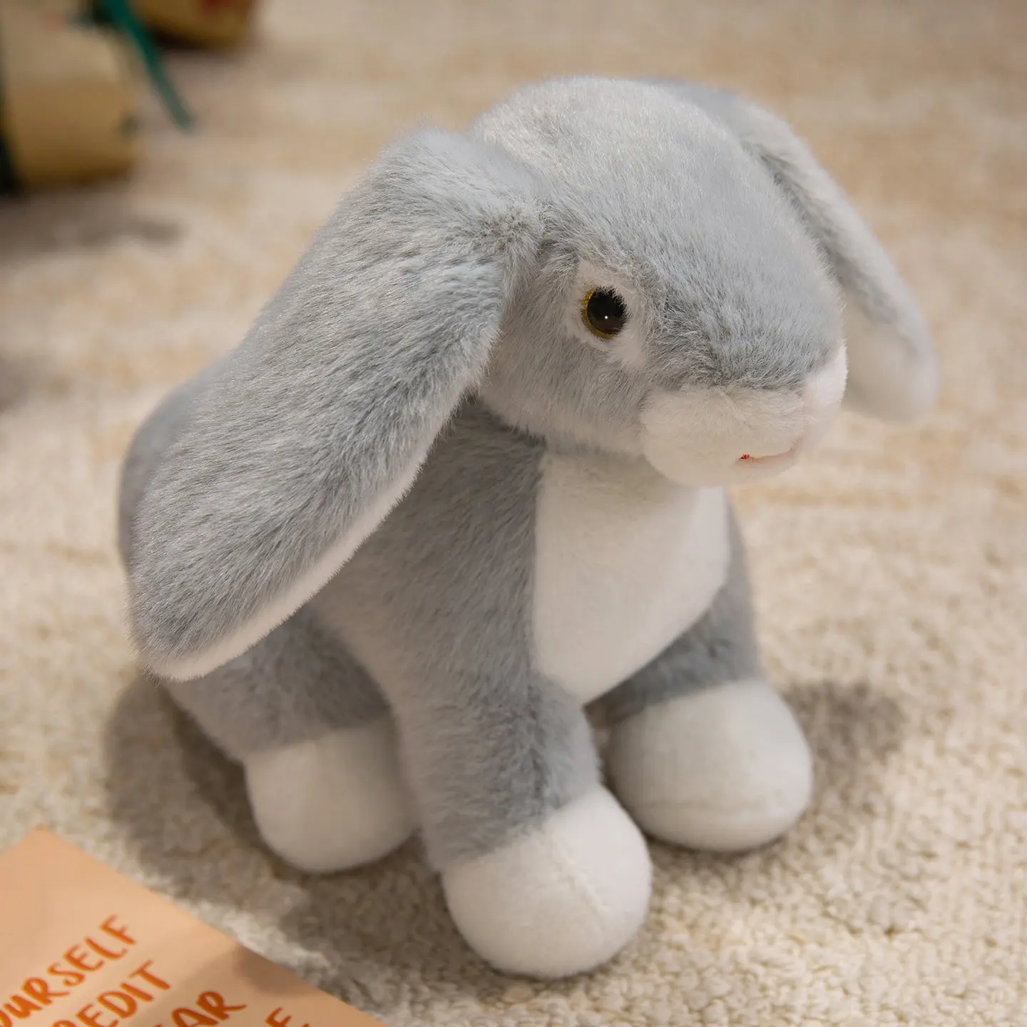 (gris, 28 Cm) Lindo Juguete De Peluche De Conejo De Anime Realista Con Diseño De Dibujos Animados