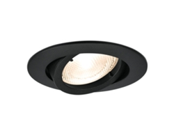Soporte de foco redondo negro orientable GU10/GU5.3 IP20