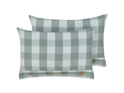 Juego de cojines estilo cottage BELIANI Tamnine de Poliéster Verde 40x60x12