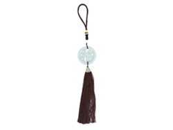 Llavero Redondo De Cuentas De Porcelana Para Armar Con Flecos Decorativos Para Bolso Sy Gl 007