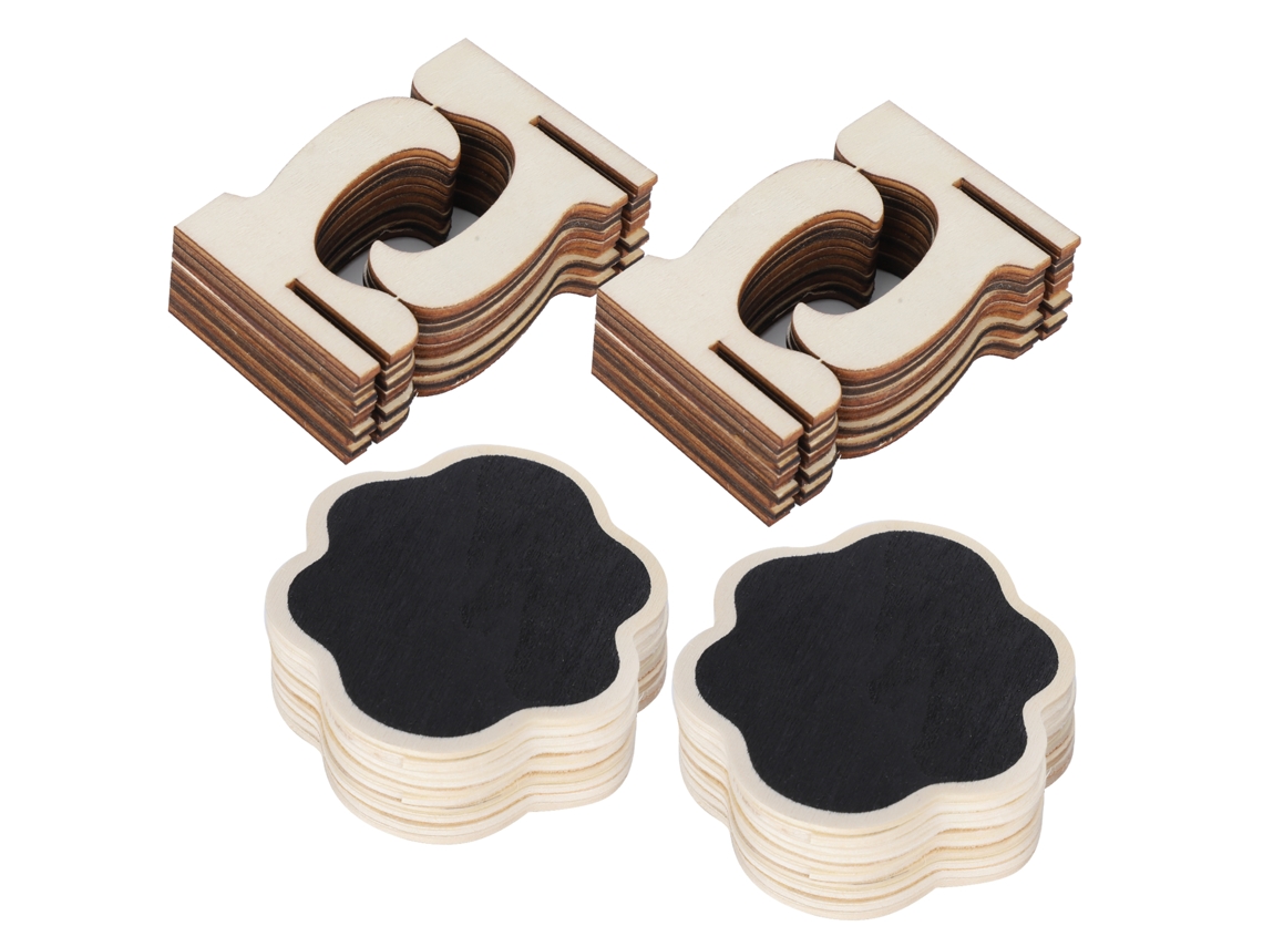 Juego de 2 mini pizzas de madera para decoración de bodas y fiestas.