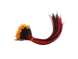 50pcs Diodos Led Pre Cableados 12v Dc 5mm Naranja Lente Difuso