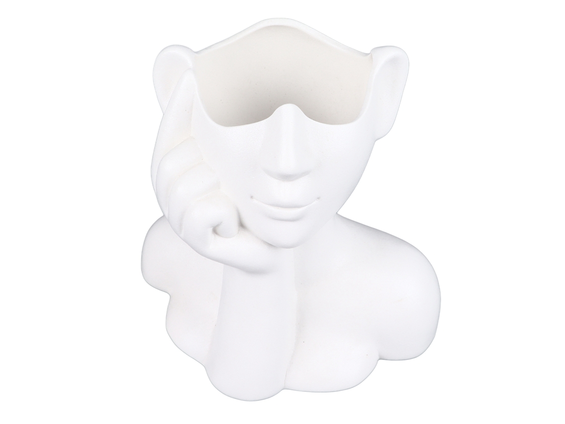 Rebe-vaso De Cerámica Con Cara Mujer Moderno Estilo Nórdico Para Decoración De Sala Oficina Dormitorio Blanco